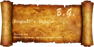 Bognár Gyula névjegykártya
