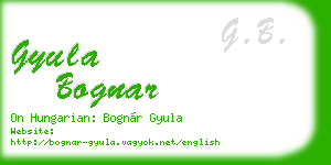 gyula bognar business card