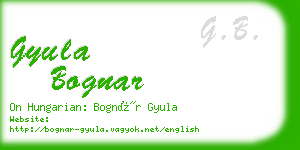 gyula bognar business card